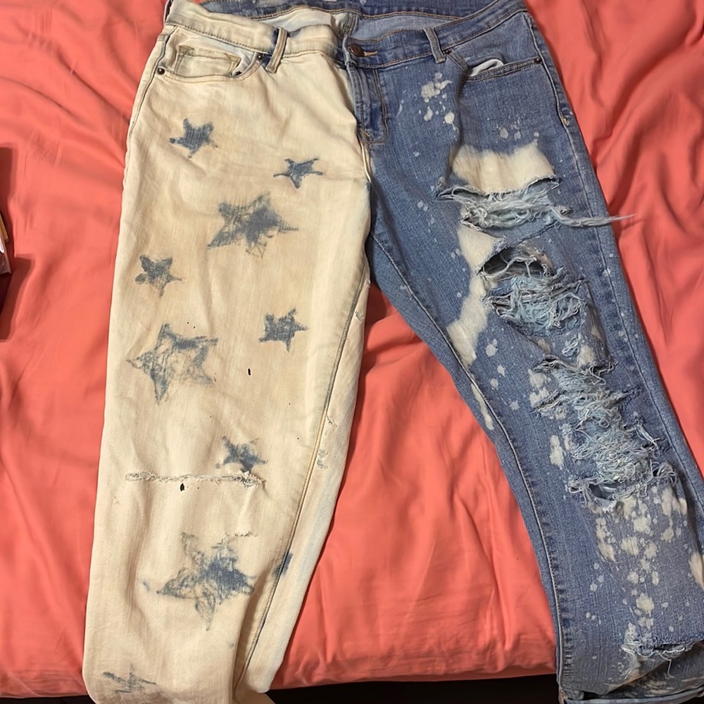 Custom Split Jeans With Stars